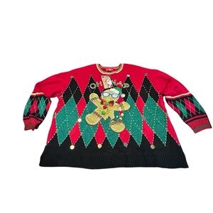 Oh Snap Gingerbread Ugly Christmas Sweater Blizzard Bay NWT women’s‎ plus 2x